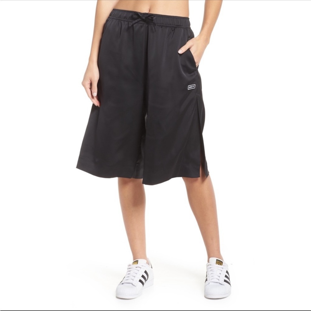 Adidas satin shorts with slit